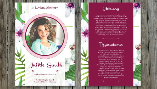 Funeral Prayer Card Template