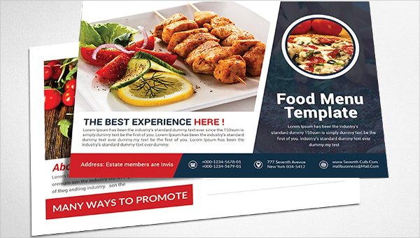 Restaurant Postcard Templates