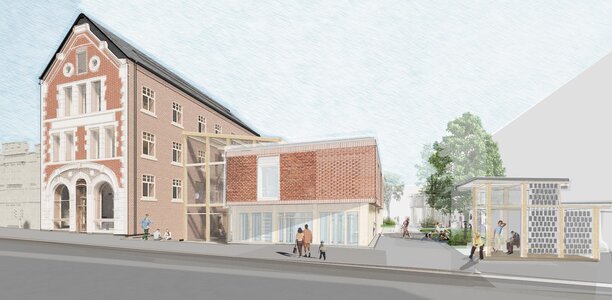 Historic and modern architecture blend seamlessly in this urban landscape.