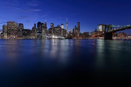 New York Skyline South Manhatten Brooklyn Bridge