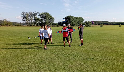 Frank im Plausch mit dem slowakischen Team