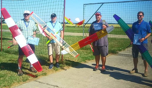 Die Sieger: Frank (2.), Rico (Landesmeister), Michael (1.) und Moritz (3.) (v.l.n.r.)