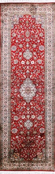 Kashmir-Seide - Teppich aus Kashmir,  Natur-Seide, Größe: 77x243cm Sonderpreis: € 1.372,-