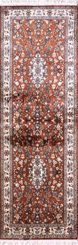 Kashmir-Seide - Teppich aus Kashmir,  Natur-Seide, Größe: 63x190cm Sonderpreis: € 877,-