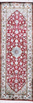Kashmir-Seide - Teppich aus Kashmir,  Natur-Seide, Größe: 62x185cm Sonderpreis: € 841,-