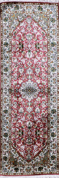 Kashmir-Seide - Teppich aus Kashmir,  Natur-Seide, Größe: 61x183cm Sonderpreis: € 818,-
