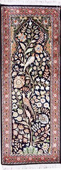 Kashmir-Seide - Teppich aus Kashmir,  Natur-Seide, Größe: 47x120cm Sonderpreis: € 413,-