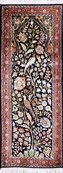 Kashmir-Seide - Teppich aus Kashmir,  Natur-Seide, Größe: 46x120cm Sonderpreis: € 405,-
