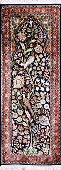Kashmir-Seide - Teppich aus Kashmir,  Natur-Seide, Größe: 46x120cm Sonderpreis: € 405,-