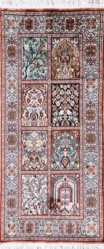 Kashmir-Seide - Teppich aus Kashmir,  Natur-Seide, Größe: 60x135cm Sonderpreis: € 594,-