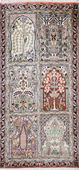 Kashmir-Seide - Teppich aus Kashmir,  Natur-Seide, Größe: 65x134cm Sonderpreis: € 638,-