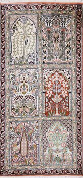 Kashmir-Seide - Teppich aus Kashmir,  Natur-Seide, Größe: 65x134cm Sonderpreis: € 638,-