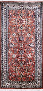 Kashmir-Seide - Teppich aus Kashmir,  Natur-Seide, Größe: 61x126cm Sonderpreis: € 563,-