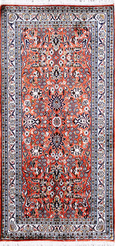Kashmir-Seide - Teppich aus Kashmir,  Natur-Seide, Größe: 63x126cm Sonderpreis: € 582,-
