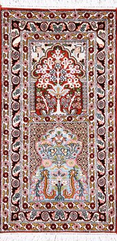Kashmir-Seide - Teppich aus Kashmir,  Natur-Seide, Größe: 47x93cm Sonderpreis: € 320,-