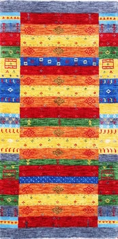 Gabbeh-Loom - Teppich aus Indien,  Schurwolle, Größe: 75x149cm Sonderpreis: € 234,-