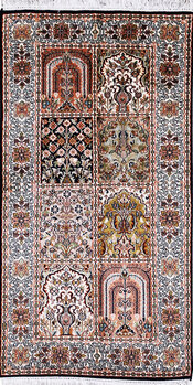 Kashmir-Seide - Teppich aus Kashmir,  Natur-Seide, Größe: 65x121cm Sonderpreis: € 577,-