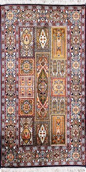 Kashmir-Seide - Teppich aus Kashmir,  Natur-Seide, Größe: 64x121cm Sonderpreis: € 568,-