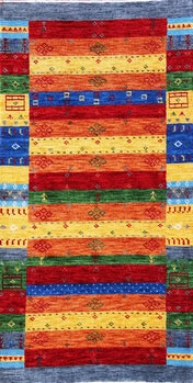 Gabbeh-Loom - Teppich aus Indien,  Schurwolle, Größe: 77x149cm Sonderpreis: € 241,-