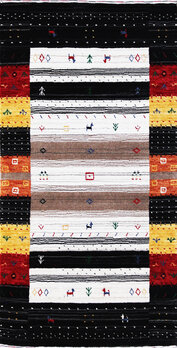 Gabbeh-Loom - Teppich aus Indien,  Schurwolle, Größe: 77x150cm Sonderpreis: € 242,-