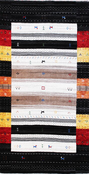 Gabbeh-Loom - Teppich aus Indien,  Schurwolle, Größe: 103x205cm Sonderpreis: € 443,-