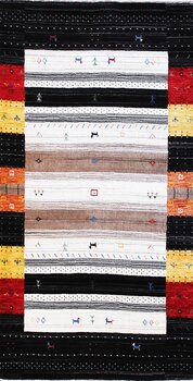Gabbeh-Loom - Teppich aus Indien,  Schurwolle, Größe: 109x205cm Sonderpreis: € 469,-