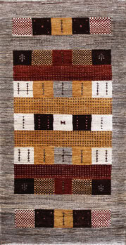 Gabbeh-Loribaff - Teppich aus Indien,  Schurwolle, Größe: 76x148cm Sonderpreis: € 589,-