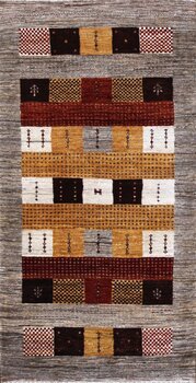 Gabbeh-Loribaff - Teppich aus Indien,  Schurwolle, Größe: 76x148cm Sonderpreis: € 589,-