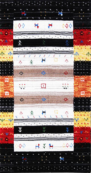 Gabbeh-Loom - Teppich aus Indien,  Schurwolle, Größe: 68x124cm Sonderpreis: € 177,-