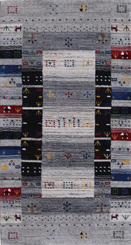 Gabbeh-Loom - Teppich aus Indien,  Schurwolle, Größe: 65x120cm Sonderpreis: € 164,-