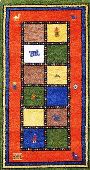 Gabbeh-Jumbo - Teppich aus Indien,  Schurwolle, Größe: 65x124cm Sonderpreis: € 85,-