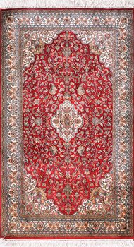 Kashmir-Seide - Teppich aus Kashmir,  Natur-Seide/Seide, Größe: 78x133cm Sonderpreis: € 1.896,-