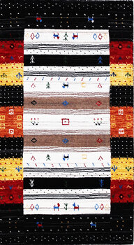 Gabbeh-Loom - Teppich aus Indien,  Schurwolle, Größe: 68x122cm Sonderpreis: € 174,-