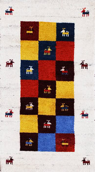 Gabbeh-Jumbo - Teppich aus Indien,  Schurwolle, Größe: 70x126cm Sonderpreis: € 93,-