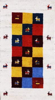 Gabbeh-Jumbo - Teppich aus Indien,  Schurwolle, Größe: 70x126cm Sonderpreis: € 93,-