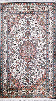 Kashmir-Seide - Teppich aus Kashmir,  Natur-Seide, Größe: 95x159cm Sonderpreis: € 1.107,-