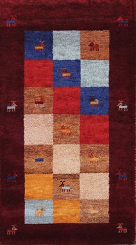 Gabbeh-Jumbo - Teppich aus Indien,  Schurwolle, Größe: 77x138cm Sonderpreis: € 139,-