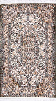 Kashmir-Seide - Teppich aus Kashmir,  Natur-Seide, Größe: 79x131cm Sonderpreis: € 759,-