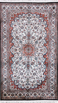 Kashmir-Seide - Teppich aus Kashmir,  Natur-Seide, Größe: 92x155cm Sonderpreis: € 1.045,-