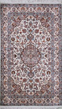 Kashmir-Seide - Teppich aus Kashmir,  Natur-Seide, Größe: 90x152cm Sonderpreis: € 1.003,-