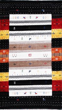 Gabbeh-Loom - Teppich aus Indien,  Schurwolle, Größe: 92x162cm Sonderpreis: € 313,-