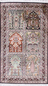 Kashmir-Seide - Teppich aus Kashmir,  Natur-Seide, Größe: 76x123cm Sonderpreis: € 685,-