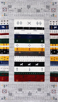 Gabbeh-Loom - Teppich aus Indien,  Schurwolle, Größe: 92x162cm Sonderpreis: € 313,-
