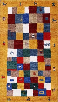 Gabbeh-Jumbo - Teppich aus Indien,  Schurwolle, Größe: 92x163cm Sonderpreis: € 158,-