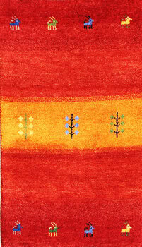 Gabbeh-Jumbo - Teppich aus Indien,  Schurwolle, Größe: 73x124cm Sonderpreis: € 95,-