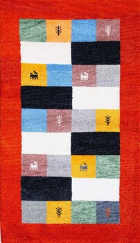 Gabbeh-Jumbo - Teppich aus Indien,  Schurwolle, Größe: 95x162cm Sonderpreis: € 162,-