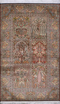 Kashmir-Seide - Teppich aus Kashmir,  Natur-Seide, Größe: 94x154cm Sonderpreis: € 849,-
