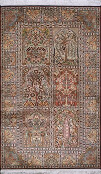 Kashmir-Seide - Teppich aus Kashmir,  Natur-Seide, Größe: 94x154cm Sonderpreis: € 849,-