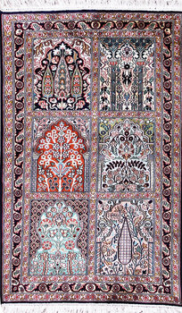 Kashmir-Seide - Teppich aus Kashmir,  Natur-Seide, Größe: 78x124cm Sonderpreis: € 709,-