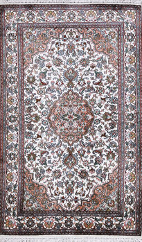 Kashmir-Seide - Teppich aus Kashmir,  Natur-Seide, Größe: 91x152cm Sonderpreis: € 1.014,-